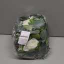 2 Pack Artificial Spring Eucalyptus Flower Garland with White Roses, 13Ft Fake Flower Greenery Floral Green Garland Vines for Wedding Arch Table Runner Backdrop Mantle Home Decorations (White)
