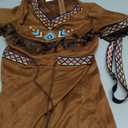 Gorkonpy Native American Costume Girls with Headdress (10-12 Years, Brown)