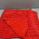 FUTEI Valentine's Day Red Throw Pillow Covers Set of 2, 18x18 Inch Soft Faux Rabbit Fur Striped Texture Cushion Cases, Modern Decorative Couch Pillows for Living Room Bed