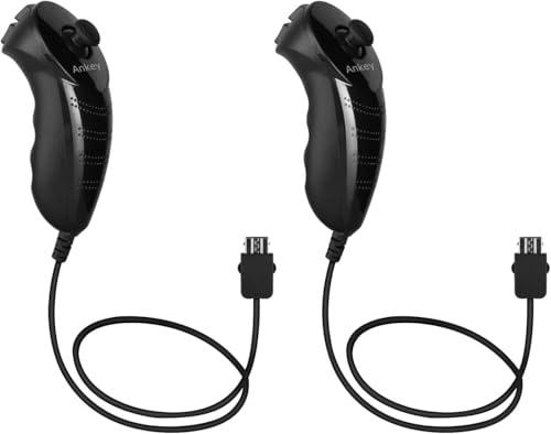 Ankey 2Packs Nunchuck Controller Remote Replacement for Nintendo Nunchuk Wii Wii U Console