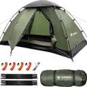 Backpacking Tent for Camping 1 Person Hiking Ultralight Tent for Waterproof Windproof Outdoor Two Doors Tents Easy Quick Setup Lightweight Instant Tents