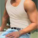 COZYEASE Men's Summer Tank Top Scoop Neck Workout Gym Muscle Tank T-Shirt Sleeveless Undershirt (XXL)