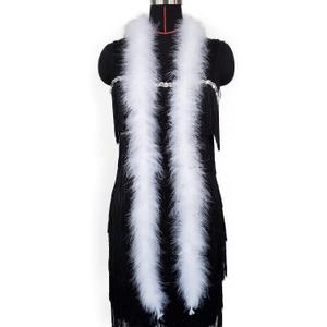 Happy Feather 2 Yards 20g Fluffy Marabou Feather Boa for DIY Craft Sewing Trim Home Wedding Party Decoration-White