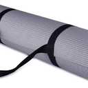 Fitvids All Purpose 1/4-Inch High Density Anti-Tear Exercise Yoga Mat with Carrying Strap, Gray