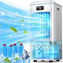 Portable Air Conditioners, Swamp Cooler with 4 Modes 3 Speeds, 4 Ice Packs, Windowless Air Conditioner w/12H Timer, 120°Oscillation, Evaporative Air Cooler Fan for Room Bedroom Home Office (White)