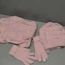 Winter Beanie Hat Scarf Gloves Set, Thick Warm Knit Winter Skull Cap Touch Screen Gloves Neck Scarf for Women Men