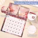 2 x 2026 calendar-wall calendar January-December Calendar World Famous Buildings Theme wall calendar 11.7 x 8.2 Wall Calendar ffor Office Home Planning & Organizing