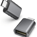 Syntech USB C to USB Adapter Pack of 2, USB 3.0 Female to Thunderbolt 4/3 Adapter Compatible with MacBook Pro Air 2024, Surface, iPad, iPhone, Galaxy Notebook, XPS and More Type C Devices, Space Grey