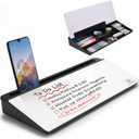 TSJ OFFICE Desktop Whiteboard Dry-Erase-Board - Computer Keyboard Stand White Board Surface Pad with Drawer, Desk Organizers with Accessories for Office, Home, School Supplies - Black
