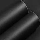 Yancorp 15.7"x787"/65.6 Feet Matte Black Peel and Stick Wallpaper Removable Contact Paper for Cabinest Self-Adhesive Drawer Stick and Peel Countertop