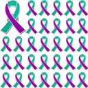 72PCS Suicide Prevention Awareness Enamel Pins Teal Purple Ribbon Lapel Brooch Pins Hope Love Ribbon Badge Pins Sexual Assault Awareness Suicide Prevention Awareness Items