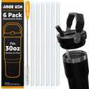 Jmoe USA 30oz Replacement Straws for Stanley IceFlow 1.0 Tumbler with Flip Straw | 6-Pack With Premium Cleaning Brush | Food Grade & BPA Free
