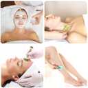 Charmonic 6 in 1 Ice Roller & Jade Roller and Gua Sha Set, Facial Massage Kits, Facial Roller Kit with Gua Sha Tool and Silicone Brush, Anti-Aging Jade Stone Massager for Face, Eyes, Neck Massage (6 Pcs-green)