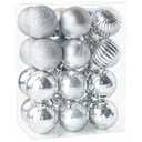 24ct Christmas Balls Ornaments, 2.36 Inch Christmas Tree Balls Ornaments, Decorative Baubles Decorations for Xmas Tree Decor Holiday Party, Silver