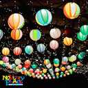 2 x Novelty Place 10 Pack Beach Ball Paper Lanterns - 8" Rainbow Color Hanging Lanterns Summer Pool Party Decoration for Beach Party, Holiday, Birthday, Wedding