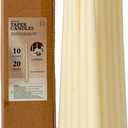 CW Studio Set of Unscented Taper Candles Elegant Vertical Fluted Design Long 7-8 Hour Burn Dripless Perfect for Home Decor, Weddings, Events & Romantic Dinners (20, Ivory, 10 inches)