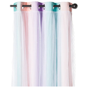 NICETOWN Star Curtain Blackout for Girls Bedroom Kids Room Decor Blackout Drapes with Sheer Nursery Rainbow Curtains Striped Layered, Pink Purple