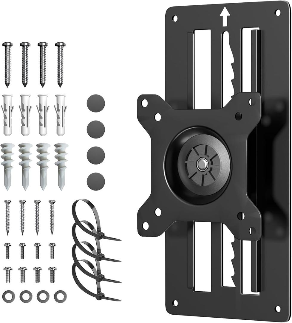PUTORSEN Premium Height Adjustable Monitor Wall Mount up to 35 inch Ultrawide Screen, Low Profile VESA Wall Mount Monitor Holds up to 22 lbs, Full Motion Computer Monitor Mount, VESA 75/100, Black