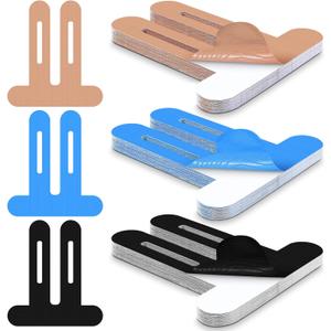 50 Pcs Precut Kinesiology Tape for Knees Pain Relief Elastic Waterproof Athletic Knee Tape for Support Stability Sports (Black,Blue,Skin Color)