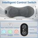 Triple Fusion Back Massager, 3-in-1 Electric Lumbar Support Pillow Heat Vibration Massage Lower Back Spine Decompression Device with Traction for Neck and Shoulder and Backs (Dark Gray)