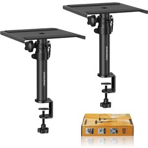 Set of 2 Desktop Clamp Speaker Stands Short Studio Monitor Stands Height Adjustable