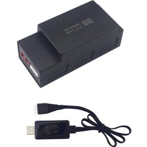 sea jump 11.1V 1050mAh 25C 3S Lipo Battery with T Plug and USB Charging Cable Suitable for MJX H16 H16P H16E H16GT H16BM H16PL 14301 RC Car High-Speed Drift Model Car Upgrade Battery