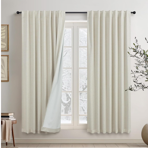 DANCURTON Beige Short Black Out Curtains Long for Bedroom Window Treatments Boho Kitchen Farmhouse Thermal Cooling Curtains for Summer Heat Living Room Bathroom 2 Panel Set