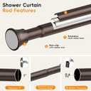 Bronze Shower Curtain Rod, Shower Tension Rod Adjustable 30 To 64 Inch,Shower Curtain Rods Spring Tension For Bathroom No Drilling No Rust