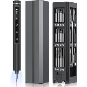 3.7V Mini Electric Screwdriver,Cordless Precision Screwdriver Set,50 in1 Magnetic Bits,Small Repair Tool Kit with Magnetic Storage,5 Torque, LED Display for Electronics Computer,Phone,Glasses,Watch