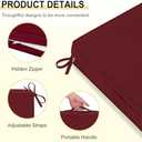 downluxe Outdoor Chair Cushions 24x24 with Removable Cover, Waterproof Patio Furniture Cushions, Deep Seat Cushions for Outdoor Furniture with Backrest for Sofa, Couch and Patio Chairs, Burgundy