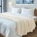 YJLMLY Chunky Knit Throw Blanket,60x80 Inch Heavy 6.8lbs, Hand Knit Chenille Couch Blanket, Soft Cable Knit Gift for Women Mom Wife, Modern Home Decor