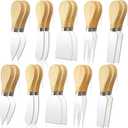 20 Pcs Cheese Knives, Wooden Handle Cheese Knife Set for Charcuterie Board, Mini Steel Stainless Cheese Cutter, Spreader, Fork for Party Wedding Christmas, Charcuterie Accessories