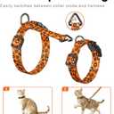 Halypet Cat Harness and Leash Set, Escape Proof 3-in-1 Adjustable Harness for Cats & Kitten, Soft Lightweight, Easy On & Control for Walking, Travel & Outdoor Use, Vibrant Leopard Orange, Medium