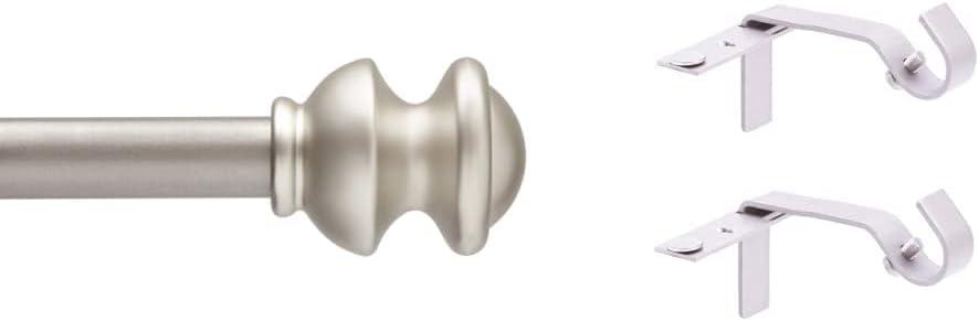 Kenney KN71716 Kendall Curtain Rod and Kenney Fast Fit Curtain Rod Brackets, Brushed Nickel