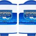 Cryspool 05014 Filter Compatible with 5CH-25, PMAX25P4, PTL20W-SV-P4, 108868, SD-00798, 25 Sq. Ft Spa Filter Cartridge, 2 Pack