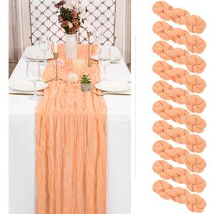 Showgeous 10 Pack Blush Cheesecloth Table Runner Gauze Table Runner 10FT Long Semi-Sheer Table Runner Boho or Rustic Wedding Table Decor for Wedding Decor Arch Draping Bridal Shower Holiday Party