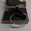 Matte Black Waterfall Bathroom Faucets 1 Hole, Lavatory Faucet, Solid Brass Single Handle Basin Mixer with 2 Supply Lines for Restroom Guestroom RV Sink Vanity