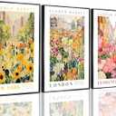 Pormipone 3 Pcs Flower Market Canvas Wall Art, Sunflower Floral Poster Wall Decor,Wildflower Botanical Picture for Wall Living Room Bathroom Bedroom Home Decoration 12 * 16 in Unframed