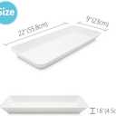 Serving Tray Platter Rectangle, 2 Pcs Long Narrow Food Tray for Veggie Fruit Snack Dessert, Plastic White Food Trays for Party Supplies Display, Rectangular Platters for Serving Food, BPA Free