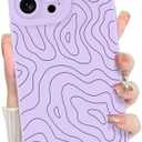 MZELQ for iPhone 16 Pro Case, Silicone Wave Ripple Cute Pattern, Camera Protection Soft Slim Phone Case for Girls Women -Purple