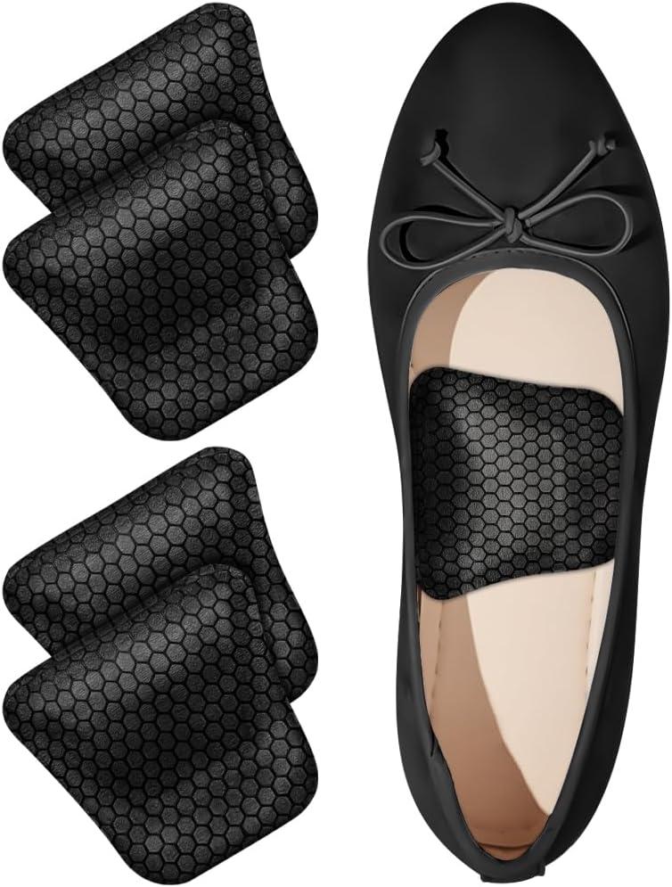 2 x SQHT Arch Support Inserts for Flat Feet & Plantar Fasciitis, Gel Arch Cushions for Foot Pain & Pressure Relief, Non-Slip Adhesive Pads for Women and Men, 2 Height Options (Black, High)