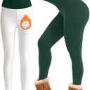 Laite Hebe Fleece Lined Leggings Women - High Waisted Winter Yoga Pants Tummy Control Soft Thermal Warm for Hiking Workout (Green, S)