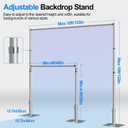 Pipe and Drape Backdrop Stand Kit, 10ftx10ft Heavy Duty Backdrop Stand, Adjustable Background Stand with Metal Base for Photography, Wedding, Parties, Events Decoration