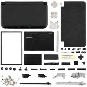 Full Housing Case, Cover Shell Repair Parts Complete Fix Replacement Kit for 3DS XL (Black)