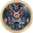 4 Pack Cabinet Knobs Round Matte Golden Drawer Pulls, Norwegian Rosemaling Folk Style Hardware Dresser Knob for Bathroom Kitchen