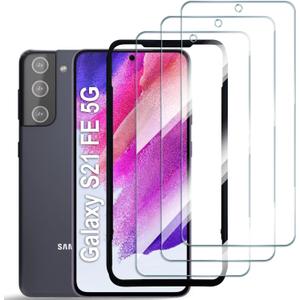 AACL Galaxy S21 FE Screen Protector Tempered Glass for Samsung Galaxy S21 FE 5G,6.4 Inch,[Support Fingerprint Unlock][Full Screen Coverage (except edges)][9H] [3 Pack]