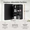 Large Bathroom Medicine Cabinet with Mirro 24x32, Aluminum Recessed or Surface Mount Wall Cabinet, Pre-Assembled, Adjustable Shelves, Center Divider for Tall Bottles, Soft Close, Matte Black