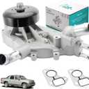 1307340 AW5104 Water Pump w/Thermostat (4.8L 5.3L 6.0L) For Cadillac Escalade 2002-2006,For Chevy Silverado 1500 2500 3500 Tahoe Express GMC Savana Yukon Envoy Sierra 1999-2006 Workhorse