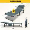 YELLOW JACKET Folding Camping Cot for Adults Adjustable 5-Position Portable Sleeping Cot Bed with Pillow and Removable Mattress Reclining Foldable Camp Cots for Outdoor,Home,Beach,Patio,Grey, 75 inches x 26.8 inches x 5.9 inches