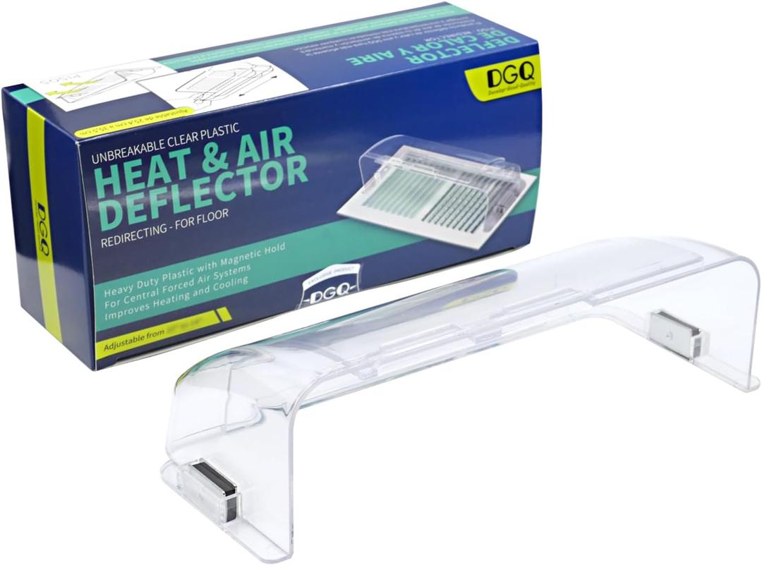 DGQ Unbreakable Air Deflector 8" to 12" Adjustable Heat and Air Vent Deflector Magnetic for Floor Registers, Also Work for Vents, Sidewall, and Ceiling Registers